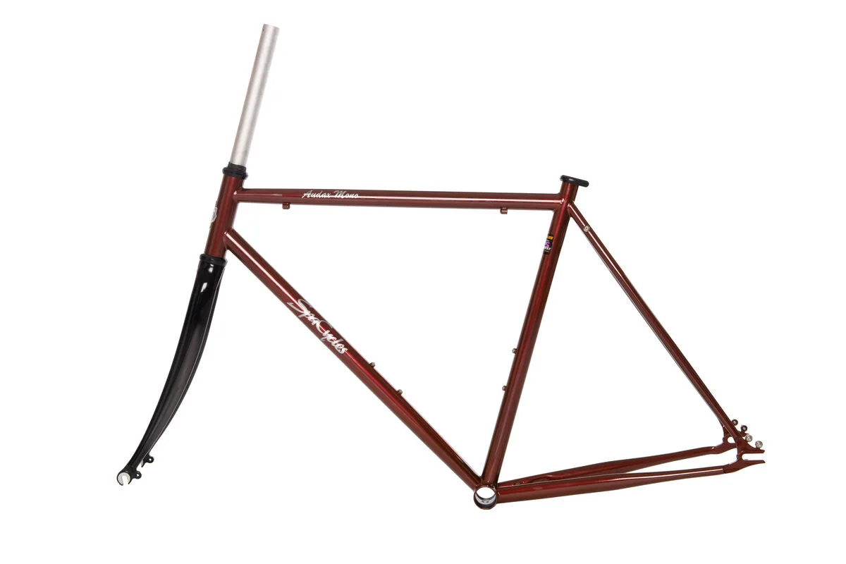 Spa Cycles Audax Mono single-speed frame and fork in metallic bronze
